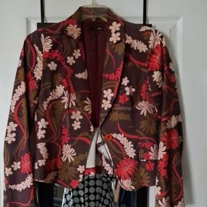 Zinc Floral Blazer in Red and Brown